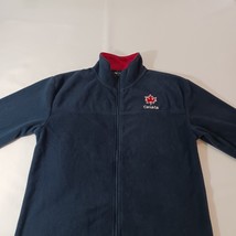 Due North Canada Men L Blue Full Zip Mock Neck Fleece Tourist Sweatshirt Jacket image 8