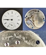 Elgin Natl Watch Co. pocket watch movement face hands 6s 11j 1887 - $29.99