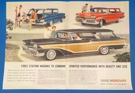 1958 Mercury Station Wagons, Colony Park, Voyager &amp; Commuter 2 Page PRIN... - $9.49
