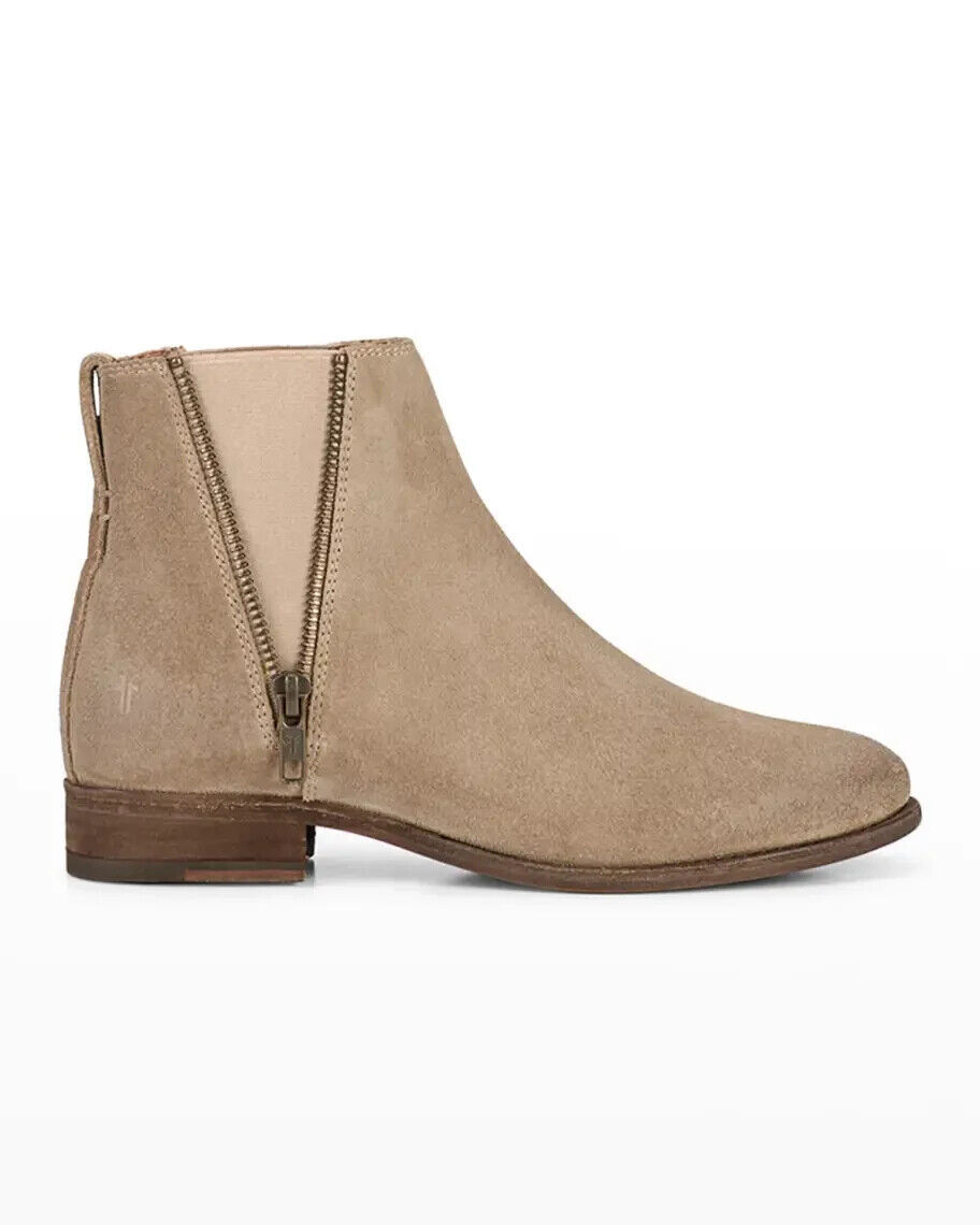 New Womens Carly Zip Chelsea 7.5 Frye Suede Leather Boots Short Ankle As... - $217.80