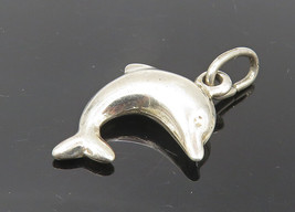 925 Sterling Silver - Vintage Petite Leaping Dolphin Motif Drop Pendant - PT9266 - £17.35 GBP