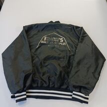 Vintage Hi-Style Athletic Wear FINCH'S BUILDER Men's XL Black Nylon Jacket Coat image 2