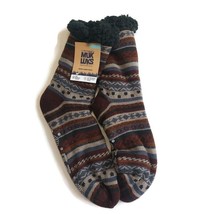 MUK LUKS Mens Cabin Socks L/XL Shoe Size 11/13 Brown Multi-Color Warm and Cozy - £17.55 GBP