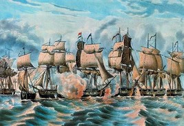 Battle Fleet by Nathaniel Currier - Art Print - £17.29 GBP+