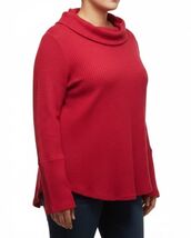 Style &amp; Co. New Red Amore Waffle-Knit Cowl Neck Tunic Sweater (X-Large) NWT - $19.79