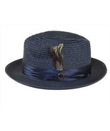 Men&#39;s Summer Spring Braid Straw style Hat by BRUNO CAPELO JULIAN JU907 Navy - $127.00 CAD