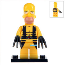 Homer Wolverine Simpson Marvel Superheroes Lego Compatible Minifigure Brick Toys - £2.35 GBP