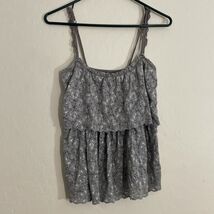 Ladies Crop Top Adjustable Straps Lace Pattern Style Gray by Poof Small - €8,56 EUR