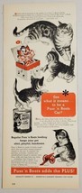1952 Print Ad Puss&#39;n Boots Cat Food 3 Kittens &amp; Jack-in-the-Box Toy - £10.60 GBP