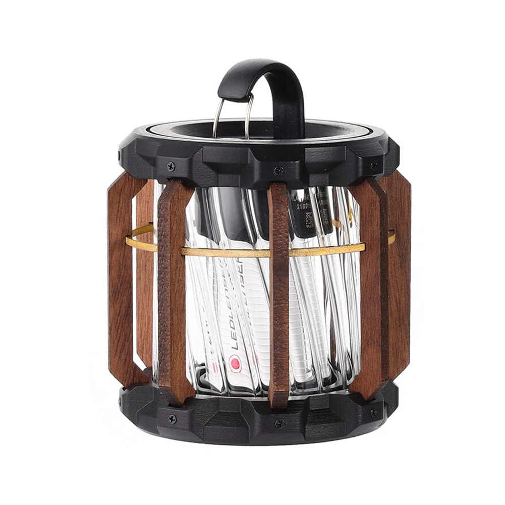 Swamte Atmosphere Lampshade Walnut  Camping Lantern Cover Vintage Outdoo... - £250.31 GBP
