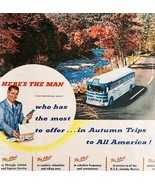 1952 Greyhound Bus American Autumn Trips Advertisement Transportation HM2O - $570.94 MXN