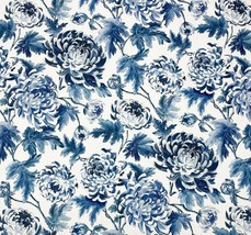 Ballard Designs Alora Blue Ivory Oversized Floral Multiuse Fabric By Yard 54&quot;W - £22.13 GBP