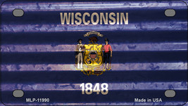 Wisconsin Corrugated Flag Novelty Mini Metal License Plate Tag - $14.95