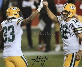 Aaron Rodgers &amp; Aaron Jones Signed Photo 8X10 Rp Autographed Green Bay Packers - £14.94 GBP