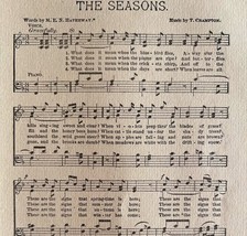 The Seasons Sheet Music 1892 Victorian Voice And Piano Ephemera DWY10A - $457.13 MXN