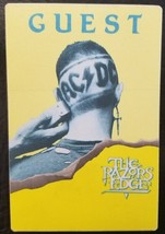 AC/DC / ANGUS YOUNG  - VINTAGE ORIGINAL CONCERT TOUR CLOTH BACKSTAGE PASS - $188.47 MXN