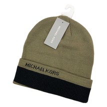 Nwt Michael Kors Msrp $44.99 Men&#39;s One Size Black Brown Ribbed Knit B EAN Ie Hat - £19.97 GBP