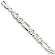 Sterling Silver Figaro Anchor Link Bracelet 9&quot; - £98.36 GBP
