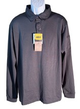 MIER Men&#39;s Long Sleeve Button Down Polo Shirt Gray XL NWT - £15.28 GBP