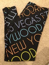 Lu La Roe Leggings Tc Rare Neon Cities Print Las Vegas Hollywood Miami Seattle - £26.16 GBP