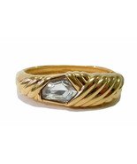 SAL Swarovski Hinged Cuff Bracelet  American Limited Crystal Gold Tone  - £51.12 GBP
