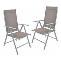 Koreyosh Set Of 2 Adjustable Folding Beach Chair Reclining Patio Chairs ... - £161.19 GBP