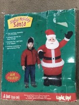 4 Feet Tall Santa Blow Up Joyful Holiday Light Up - £29.86 GBP
