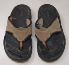 Teva Elixer Flip Flop Sandals Tan Suede Leather Women&#39;s Size 8 Vintage Y2K 6463 - £19.46 GBP