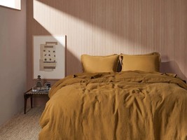 Parachute Linen King Cal King duvet cover Ochre - £122.01 GBP