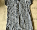 TAHARI Stripe Linen Dress Size Medium Collar Button Down Shirt Dress Sho... - $27.83