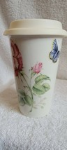 Lenox Travel Mug Cup BUTTERFLY MEADOW With Silicone Lid - $14.95