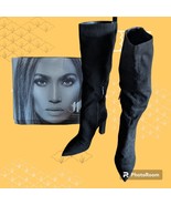 New JLO Jennifer Lopez Krim Boot Synthetic Leather Black 9.5M MSRP Knee Hi - $747.09 MXN