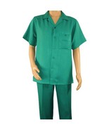 Men 2pc Walking Leisure Suit Short Sleeves By DREAMS 255-14 Solid Emeral... - $149.40 CAD