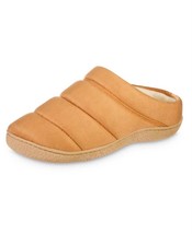 Isotoner Men&#39;s Microsuede Puffer Comfort Hoodback Slippers Buckskin - $35.00