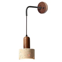 Stone Wall Lamp, Adjustable Height Bedside Wall Lamp, E26 Travertine Wall Sconce - $107.99