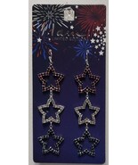 I Am Limited Edition Patriotic Red White Blue Star Dangle Earring - $273.03 MXN