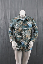 Vintage Button Down Shirt - Model T Car All Over Graphic by Lancer - Men... - £62.12 GBP