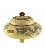 Vaso De Cerámica Chino Antiguo Esmaltado Con Detalles De Dragón - $14,459.68 MXN