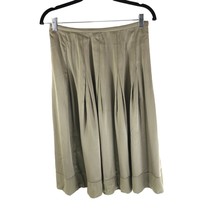 Elie Tahari Skirt A Line Silk Pleated Side Zip Green 4 - £15.13 GBP