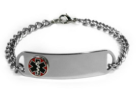 Medical Alert ID Bracelet with Raised emblem and lobster clasp Free medical Card - £23.91 GBP