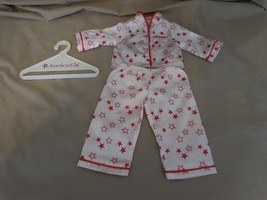American Girl  Doll Red &amp; White Star PJs Outfit + Hanger - £11.12 GBP