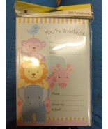 Adorable Zoo Animal Baby Shower Invitations/Envelopes, Sealed Package Of 20 - €5,92 EUR