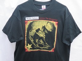 VTG 90s Willie Nelson Across The Borderline Sz L Tour T Shirt Fruit of the Loom - £51.37 GBP