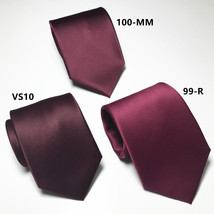 Burgundy Men&#39;s Solid Self tie Neck Tie Wedding Formal Prom 3.5&quot; Wine or ... - £11.10 GBP