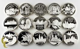 1996 - 2010 Russia 25 Roubles, 5oz Silver Comm. Proof Coins Lot of 15 - $40,178.94
