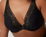 NWT SOMA ESSENTIALS Plunge Bra With Lace BLACK 36D new $62 - $26.73