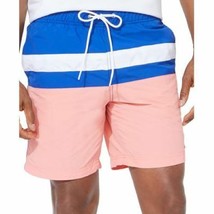 Nautica Men&#39;s Colorblocked 8&quot; Swim Trunks T01131 in Pale Coral-Large - £17.53 GBP