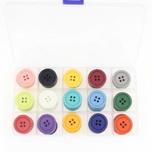 1Inch (25Mm) Sewing Flatback Resin Buttons For Diy Craft 15 Colors Multi Pack Of - £15.97 GBP