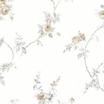 Norwall Silk Impressions 2 MD29400 In-Register White Wedding Trail Wallp... - £28.04 GBP
