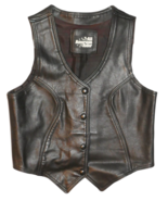 All American Rider Vintage Black Leather Vest - $41.52 CAD